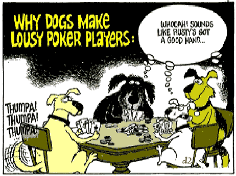 cartoon of dogs playing poker