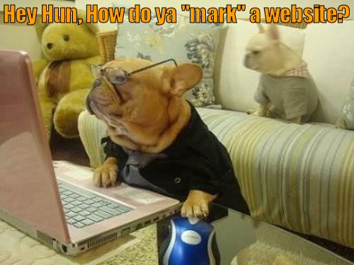 dog trying to "mark" a website